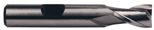 Precise 2 Flute H.S.S. Single End Mill, 1" Size, 1" Shank Diameter, 1-5/8" Length of Cut, 4-1/8" Overall Length