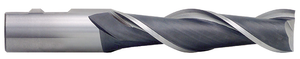 Precise 2 Flute H.S.S. High Helix Single Long Length End Mill For Aluminum, 3/8" Size, 3/8" Shank Diameter, 1-1/2" Length of Cut, 3-1/4" OAL