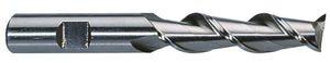 Precise 2 Flute H.S.S. High Helix Single Long Length End Mill For Aluminum, 7/16" Size, 1/2" Shank Diameter, 1-3/4" Length of Cut, 3-3/4" OAL