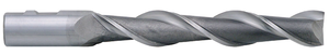 Precise 2 Flute H.S.S. High Helix Single Extra Long Length End Mill For Aluminum, 1/4" Size, 3/8" Shank Diameter, 1-3/4" Length of Cut, 3-9/16" OAL