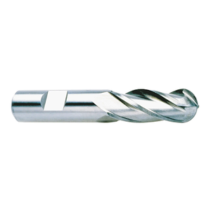 Precise 4 Flute H.S.S. Ball End Single End Mill, 5/8" Size, 5/8" Shank Diameter, 1-5/8" Length of Cut, 3-3/4" Overall Length