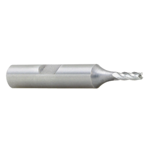 Rushmore USA 4 Flute M42 8% Cobalt Corner Radius End Mill, 1/8" Size, 3/8" Shank Diameter, .015" Corner Radius, 3/8" Length of Cut, 2-5/16" Overall Length