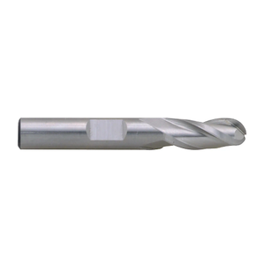 Precise 3 Flute H.S.S. Ball-Nosed Single End Mill, 1/4" Size, 5/8" Length of Cut, 1-3/4" Overall Length Precise 3 Flute H.S.S. Ball-Nosed Single End Mill, 1/4" Size, 5/8" Length of Cut, 1-3/4" Overall Length