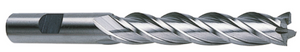 Precise 4 Flute Extra Long M42 8% Cobalt Single End Mill, 1/4" Size, 3/8" Shank Diameter, 1-3/4" Length of Cut, 3-9/16" OAL