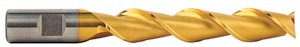 Weldon Ski-Kut™ 2 Flute H.S.S. TiN Coated Roughing End Mill, 1" Size, 1" Shank Diameter, 4" Length of Cut, 6-1/2" Overall Length
