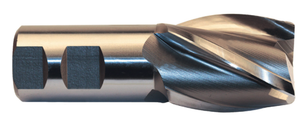 Precise 4 Flute 45mm Size H.S.S. Metric Non-Center Cutting Single End Mill, 1-1/4" Shank, Length of Cut 2"