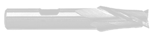 Precise 2 Flute High Speed Steel Metric Single End Mill, 2mm Size, 3/8" Shank Diameter