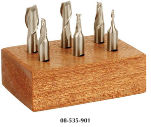 Precise 6 Piece HSS 2 Flute 3mm-12mm Metric Single End Mill Set D12M6S - 08-535-901