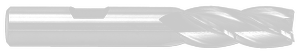 Precise 4 Flute 12.5mm Size M42 8% Cobalt Metric Center Cutting Single End Mill, 1/2" Shank Dia., Length of Cut 1-1/4"
