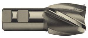 Precise 6 Flute 40mm Size M42 8% Cobalt Metric Center Cutting Single End Mill, 1-1/4" Shank Dia., Length of Cut 2"