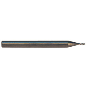 Rushmore USA 2 Flute Micrograin Solid Carbide Uncoated Ball Nose Single End Mill, 1/16" Size, 1/8" Shank Diameter, 3/16" Length of Cut, 1-1/2" Overall Length