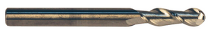 Rushmore USA 2 Flute Micrograin Solid Carbide Uncoated Ball Nose Single End Mill, 3/16" Size & Shank Diameter, 5/8" Length of Cut, 2" Overall Length
