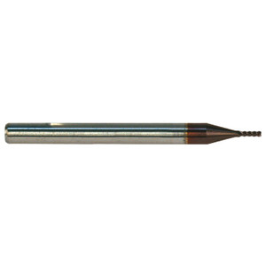 Rushmore USA 4 Flute Micrograin Solid Carbide TiCN Coated Single End Mill, 1/32" Size, 1/8" Shank Diameter, 3/32" Flute Length, 1-1/2" Overall Length