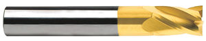 Rushmore USA 4 Flute Stub Length 10% Cobalt Solid Carbide TiCN Coated Single End Mill, 1/16" Size, 1/8" Shank Diameter, 1/8" Length of Cut, 1-1/2" Overall Length