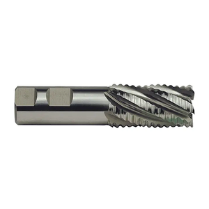 Niagara Cutter 6 Flute M42 8% Cobalt Coarse Round Tooth Roughing Single End Mill, 1-1/4" Size, 3/4" Shank Diameter, 2" Length of Cut, 4-1/4" Overall Length