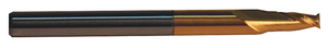Rushmore USA 2 Flute Stub Length Solid Carbide TiN Coated Single End Mill, 3/32" Size, 1/8" Shank Diameter, 3/16" Flute Length, 1-1/2" Overall Length