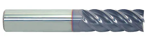 Niagara Cutter 5 Flute 45°Helix Solid Carbide Single End Mill, 3/8" Size & Shank Diameter, 1/2" Length of Cut, 2" Overall Length - 16-062-002