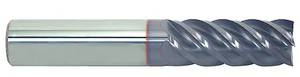 Niagara Cutter 5 Flute 45°Helix Solid Carbide Single End Mill, 1/2" Size & Shank Diameter, 5/8" Length of Cut, 2-1/2" Overall Length