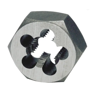 Precise Left Hand Carbon Steel Hexagon Rethreading Die, 1-1/4"-7 Thread Size, 2-3/16" Width Across Flats