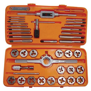 Precise High Speed Steel Metric Tap & Die Set TDS-9543, 41 Piece, M3 Thru M12 & NPT