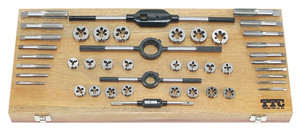 High Speed Steel Master Combination Tap & Die Set MET-45, 45 Piece, Right Hand Metric, M2 Thru M18 - 18-999-045