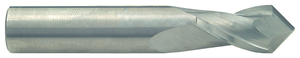 Rushmore USA 2 Flute 90° Drill Point Solid Carbide Uncoated Single End Drill Mill, 1/2" Size & Shank Diameter, 1" Length of Cut, 3" Overall Length