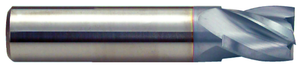 T&O 4 Flute SuperCEED® Solid Carbide TiCN Coated Finishing Stub Length Single End Mill, 3/16" Size, 3/16" Shank Diameter, 3/8" Length of Cut, 2" Overall Length