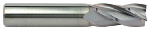 T&O 4 Flute SuperCEED® Solid Carbide TiCN Coated Finishing Single End Mill, 3/8" Size, 3/8" Shank Diameter, 1" Length of Cut, 2-1/2" Overall Length
