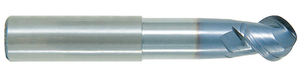 T&O 2 Flute SUPER CEED® Solid Carbide TiCN Coated Ball End Single End Mill, 1/4" Size & Shank Diameter, 3/16" Length of Cut, .226" Neck Dia. 2-1/8" Overall Length - 20-101-416