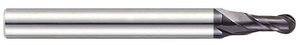 T&O 2 Flute SUPERCEED® Solid Carbide X-FACTOR® Coated Miniature Ball Single End Mill, .052" Size, .130" Length of Cut - 20-101-564