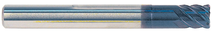 T&O 6 Flute SUPERCEED® Solid Carbide X-Roc® Coated 45°Helix End Mill, 8mm Size & Shank Diameter, .50mm Corner Radius, 8mm Flute Length, 60mm Overall Length