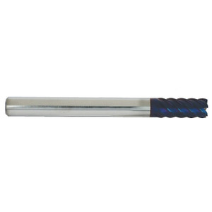 T&O 6 Flute SUPERCEED® Solid Carbide X-Roc® Coated 45°Helix End Mill, 8mm Size & Shank Diameter, .50mm Corner Radius, 19mm Flute Length, 90mm Overall Length