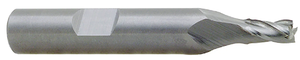 RobbJack 4 Flute "Tuffy" Solid Carbide Stub Length Single End Mill, 1/8" Size, 3/8" Shank Diameter, 1/4" Length of Cut, 2-3/8" Overall Length