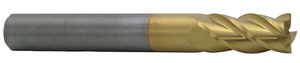 M.A. Ford 4 Flute Micrograin Solid Carbide TiN Coated Single End Mill, 5/16" Size & Shank Diameter, 13/16" Length of Cut, 2-1/2" Overall Length