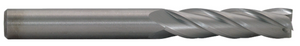 Rushmore USA 4 Flute Micrograin Long Length Uncoated Solid Carbide Single End Mill, 1/8" Size, 3/4" Length of Cut, 2-1/2" Overall Length