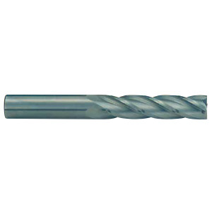 Rushmore USA 4 Flute Micrograin Long Length Uncoated Solid Carbide Single End Mill, 3/4" Size, 2-1/4" Length of Cut, 5" Overall Length