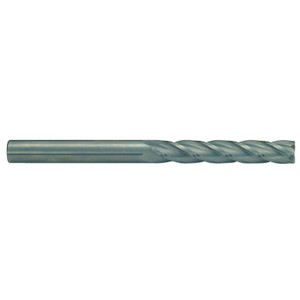 Rushmore USA 4 Flute Micrograin Extra Long Length Uncoated Solid Carbide Single End Mill, 5/16" Size, 1-5/8" Length of Cut, 4" Overall Length
