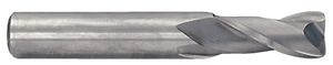 Rushmore USA 2 Flute Solid Carbide .045" Corner Radius Single End Mill, 3/8" Size & Shank Diameter, 7/8" Flute Length, 2-1/2" Overall Length