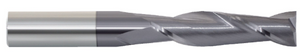 Rushmore USA 2 Flute Extra Long Length TiALN Coated Carbide Single End Mill, 1/8" Size & Shank Diameter, 1" Flute Length, 3" Overall Length