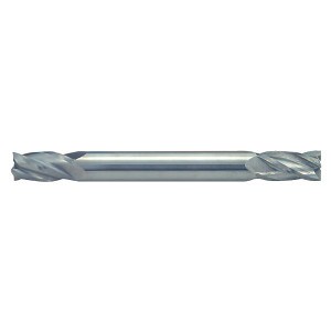 Rushmore USA 4 Flute Stub Length Solid Carbide Double End Mill, 3/8" Size, 3/8" Shank Diameter, 9/16" Flute Length, 2-1/2" Overall Length