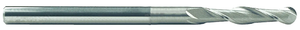 Rushmore USA 2 Flute Ball End Long Reach Undercut Shank Micrograin Carbide Single End Mill, 9/16" Size & Shank Diameter, 2" Length of Cut, 1-3/4" Neck Length 6" Overall Length - 20-606-111