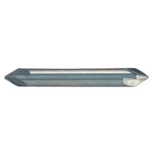Rushmore USA Solid Carbide 4 Flute 60° Angle Drill Point Double End Countersink, 3/4" Size & Shank Diameter, 4" Overall Length