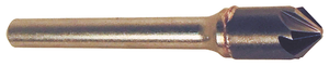 Rushmore USA 6 Flute Solid Carbide CNC Precision Single End Countersink, 90° Angle, 3/8" Size, 1/4" Shank Diameter, 2" Overall Length