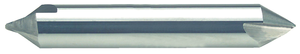 PROMAX Tools 2 Flute 60° Included Angle Solid Carbide Chamfer & Spot Drill, 1/8" Size, Cut A 0.098", Cut B 0.085" 1-1/2" Overall Length