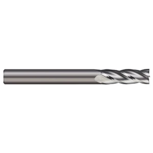 Micro 100 3 Flute Micrograin Solid Carbide Single End Mill, 5/64" Size, 1/8" Shank Dia., 3/16" Length of Cut, 1-1/2" Overall Length