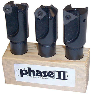 Phase II 3 Piece 1"Dia. x 3/4" Shank 2 Flute Hogger Mill Set w/Inserts - 22-594-120