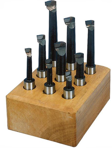 Precise 9 Piece C6 Carbide Tipped Boring Bar Set, 3/8" Shank Diameter - PA-375
