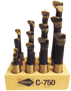Borite 12 Piece C6 Carbide Tipped Boring Bar Set, 3/4" Shank Diameter - C750