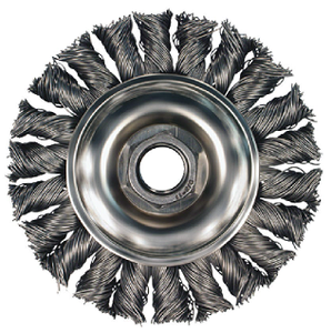 Advance Brush CombiTwist Full Cable Knot Twist Stainless Steel Wheel Brush, 4" Diameter, .020" Wire Size - 82417 - 52-001-234