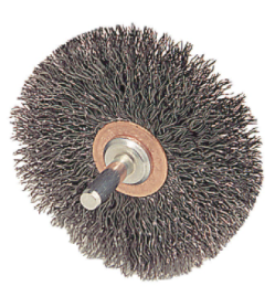 Weiler Mounted Crimped Wire Wheel Brush, 4" Diameter, Wire Size .014" - 17923